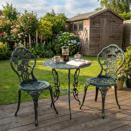 Green bistro set garden - green,