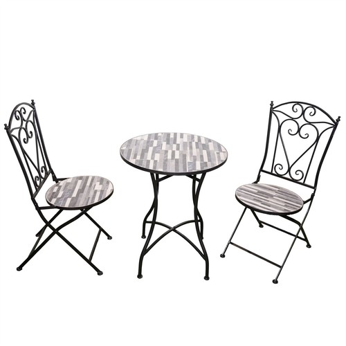 Bistro set mosaic tile folding - set,