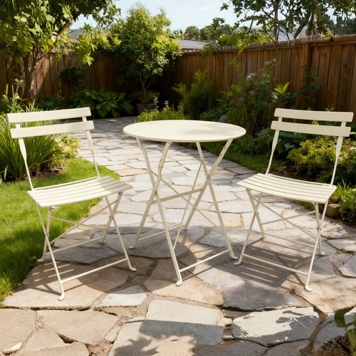 Cream bistro set seater - cream,