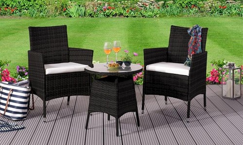 3pc rattan bistro set - set, garden