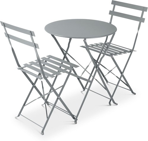 Grey folding bistro - grey, set