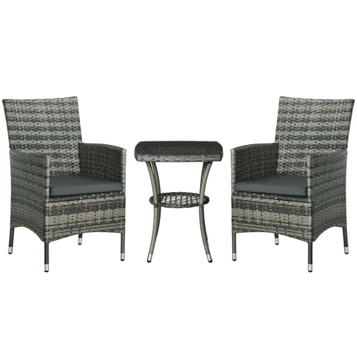 Outsunny rattan bistro set - bistro,