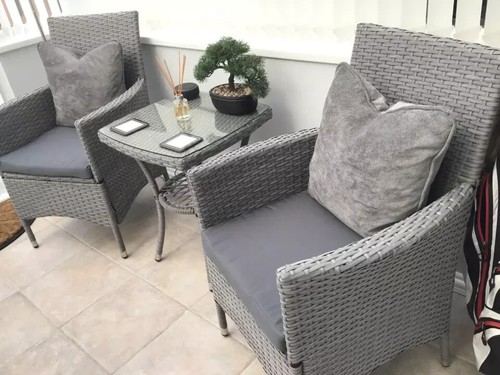 Bistro table and chairs - table, 2